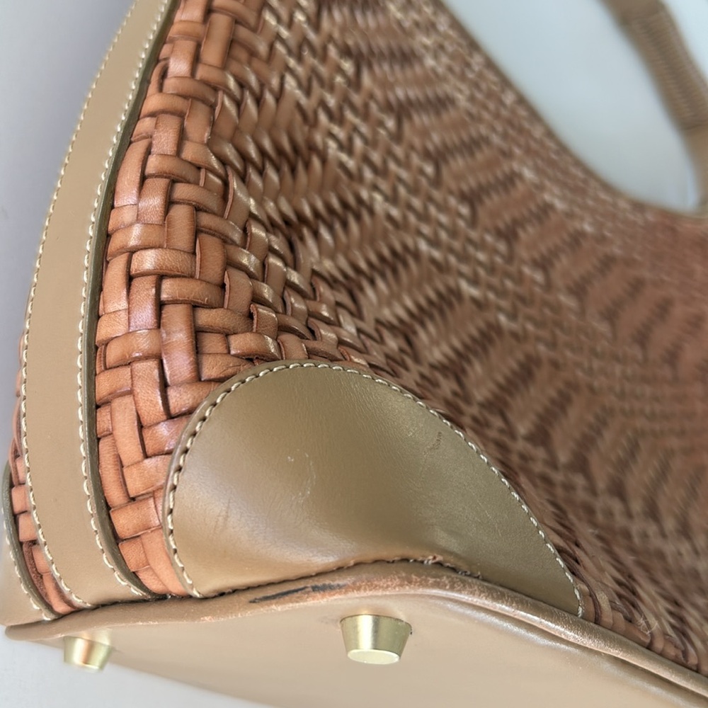 Vintage Barry Kieselstein-Cord Woven Leather Poodle Hobo Bag – Cognac Tan Color - Picture 15 of 17
